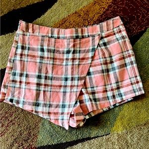 Pink plaid skort